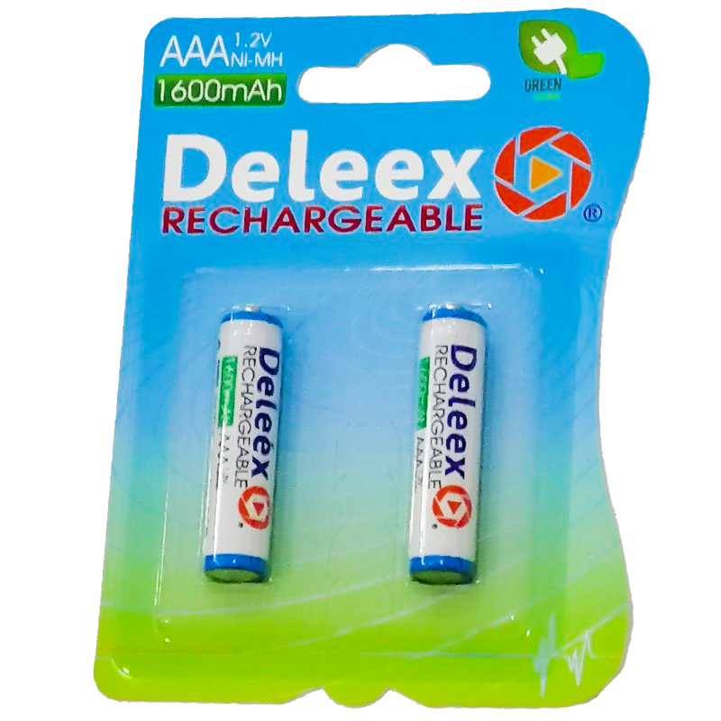 DELEEX 1600 MAH 1.2V İNCE KALEM AAA ŞARJLI PİL 2Lİ PAKET (5271)