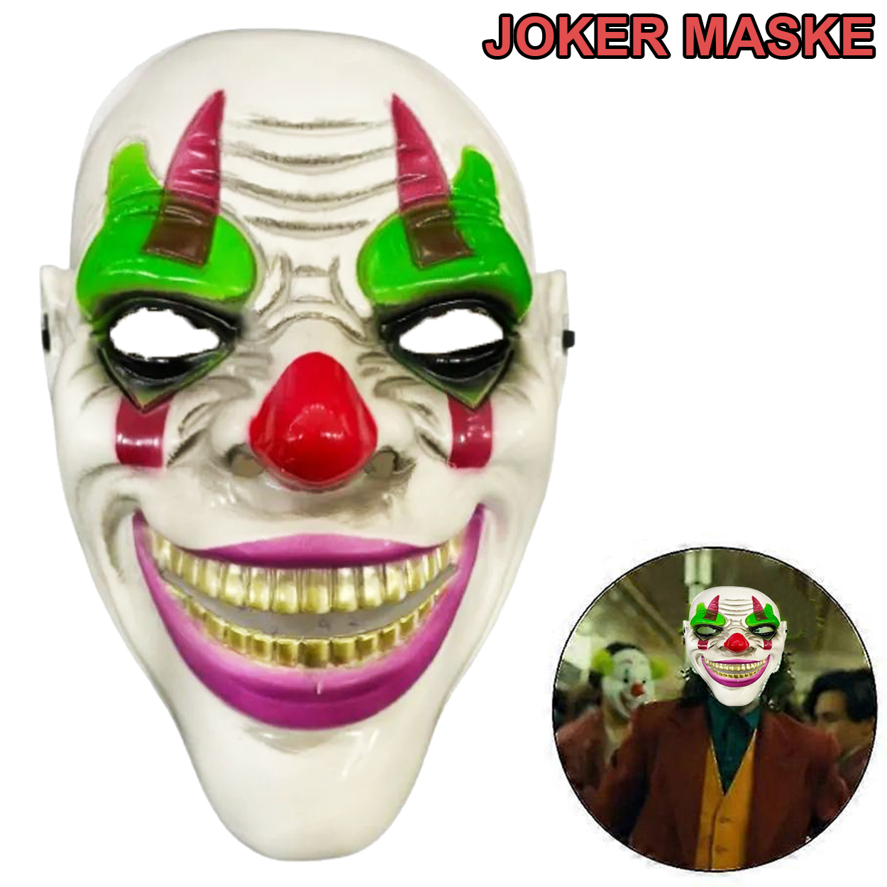 Delirten Gülüş Psikopat Palyaço Temalı Joker Maskesi (5271)