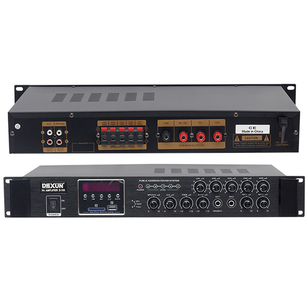 DEXUN D-100 100 WATT USB-BLUETOOTH 5 ZONE HAT TRAFOLU ANFİ (5271)