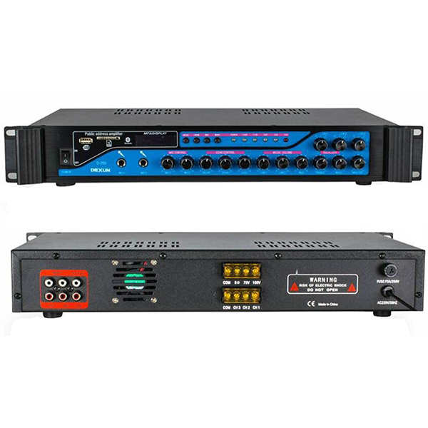 DEXUN D-200 200W 3 ZONE İKİ MİK GRŞ USB-BT 4/16-70-100V HAT TRAFOLU ANFİ (5271)