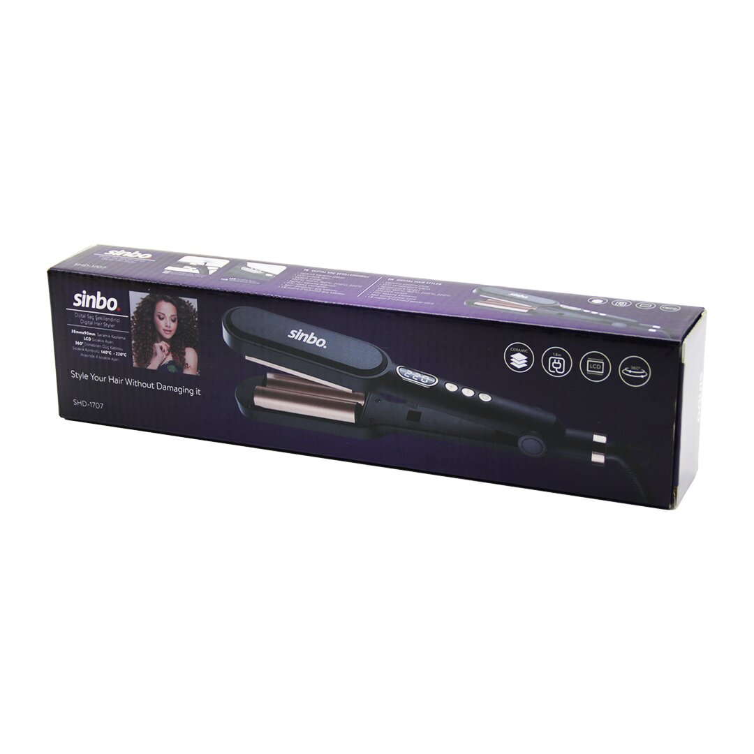 DİJİTAL SAÇ ŞEKİLLENDİRME CİHAZI 38X90MM SERAMİK KAPLAMA 360 DERECE KABLO=1.8MT LCD SIC.AYAR=140-220℃ SHD-1707 (5271)