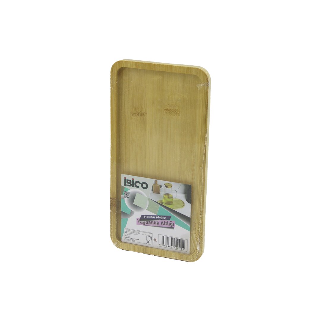 DİKDÖRTGEN AHŞAP BAMBU YAĞDANLIK ALTLIK MİNİ TEPSİ 12 X 23.4 X 0.8CM (5271)