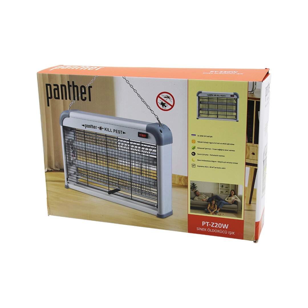 DİKDÖRTGEN MODEL SİNEK ÖLDÜRÜCÜ CIZ MAKİNE 2X10W MASA ÜSTÜ - ASKI HALKALI ETKİ=40M 226X38X7CM V (5271)