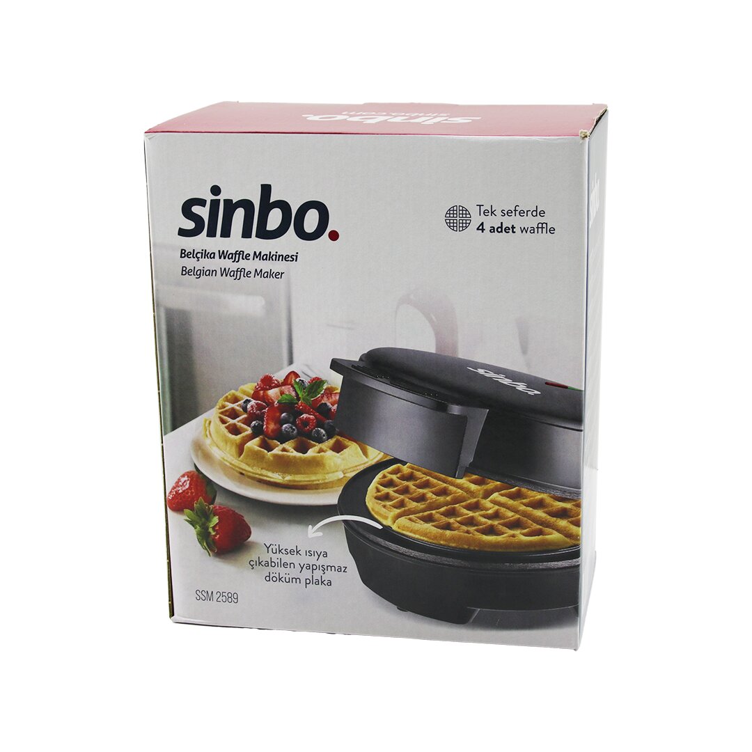 DÖKÜM  BELÇİKA WAFFLE MAKİNESİ  ELEKTRİKLİ   4 WAFFLE   YAPIŞMAZ YÜZEY   1000W  SSM-2589 (5271)