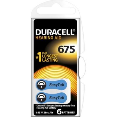 DURACELL 675 İŞİTME CİHAZ KULAK PİLİ 6 PARÇA  1 KUTU (5271)