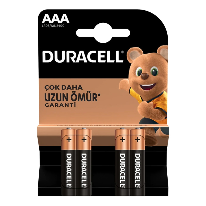 DURACELL LR03/MN2400 AAA İNCE PİL (4LÜ) PAKET FİYAT (5271)
