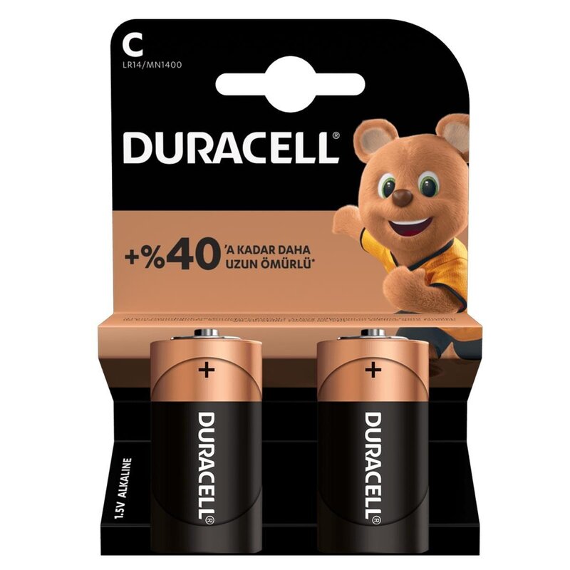 DURACELL LR14/MN1400 C ORTA BOY PİL 2Lİ PAKET (5271)