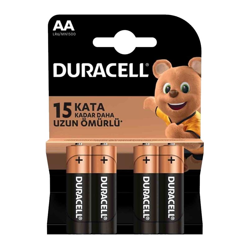 DURACELL LR6/MN1500 AA 1.5V ALKALİN KALEM PİL (4LÜ) PAKET FİYAT (5271)