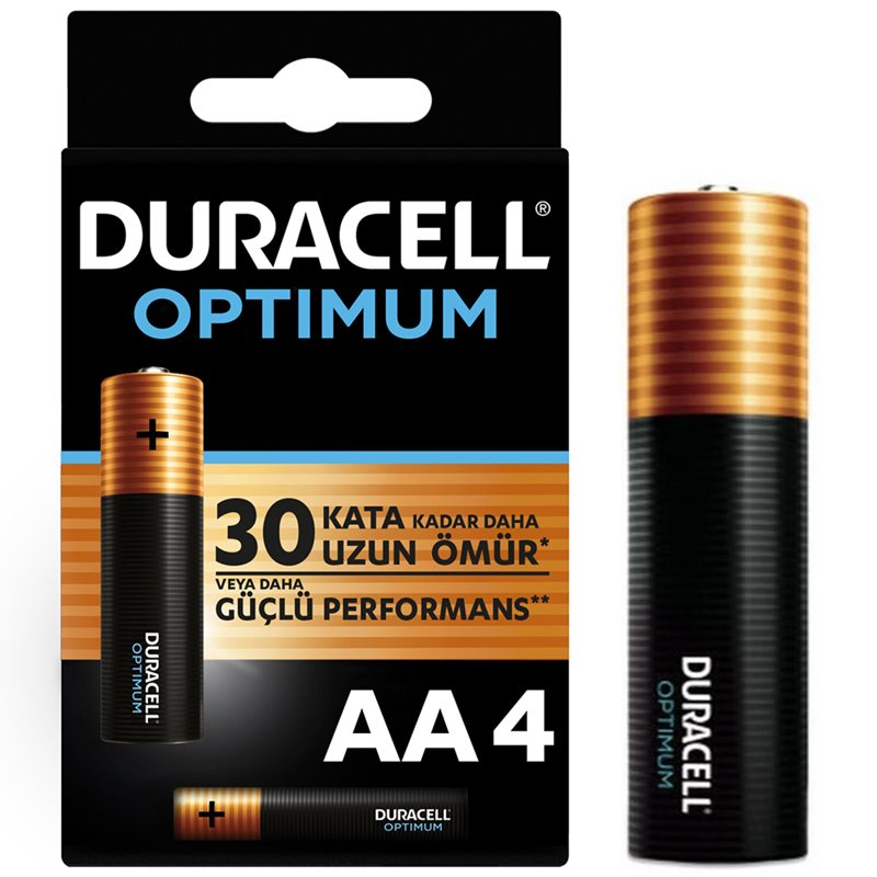 DURACELL OPTIMUM MX1500 1.5V ALKALIN AA KALEM PİL 4LÜ PAKET (5271)