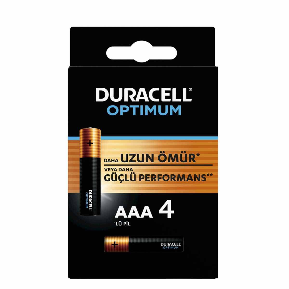 DURACELL OPTIMUM MX2400 1.5V ALKALIN AAA İNCE KALEM PİL 4LÜ PAKET (5271) DURACELL OPTIMUM MX2400 1.5V ALKALIN AAA İNCE KALEM PİL 4LÜ PAKET (5271)