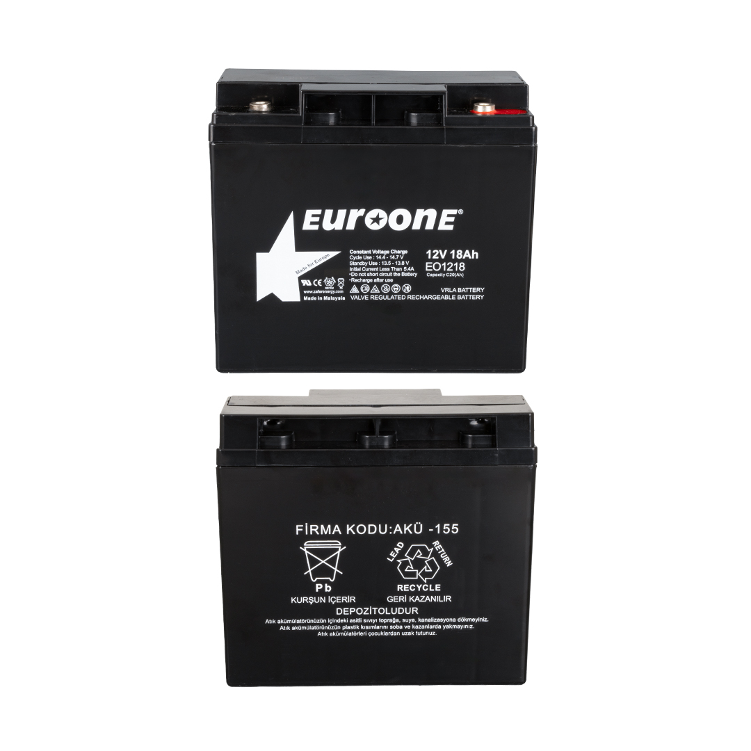 EUROONE EO1218 12 VOLT - 18 AMPER AKÜ (181 X 76 X 167 MM) (5271)