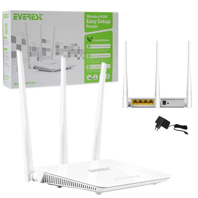 EVEREST EWR-F303 2.4 GHZ 300 MBPS 4 PORT KABLOSUZ ROUTER (5271)