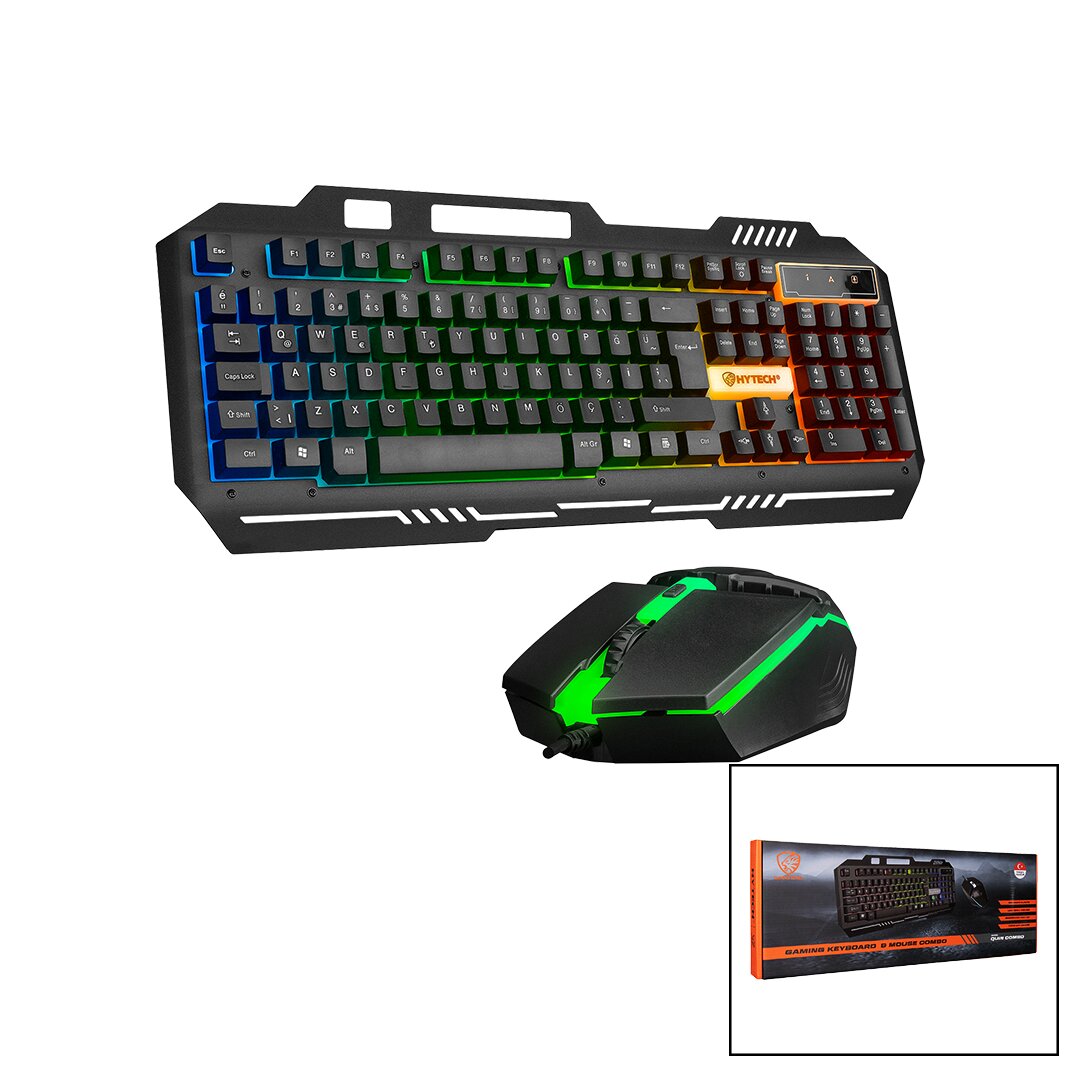 EVEREST HKM-X86 QUİN  GÖKKUŞAĞI IŞIKLI  USB KABLOLU  KLAVYE - MOUSE  SET  150CM KABLO (5271)