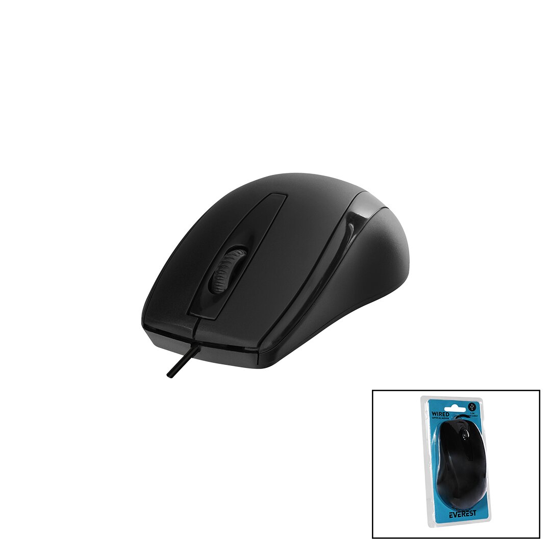 EVEREST SM-207B  KABLOLU USB  SİYAH OPTİK MOUSE  1200DPI   VAKUMLU AMBALAJ (5271)