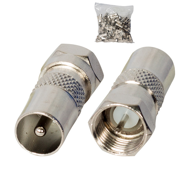 F KONNEKTÖR ERKEK 60 OHM ERKEK ÇEVİRİCİ METAL KONNEKTÖR (5271)
