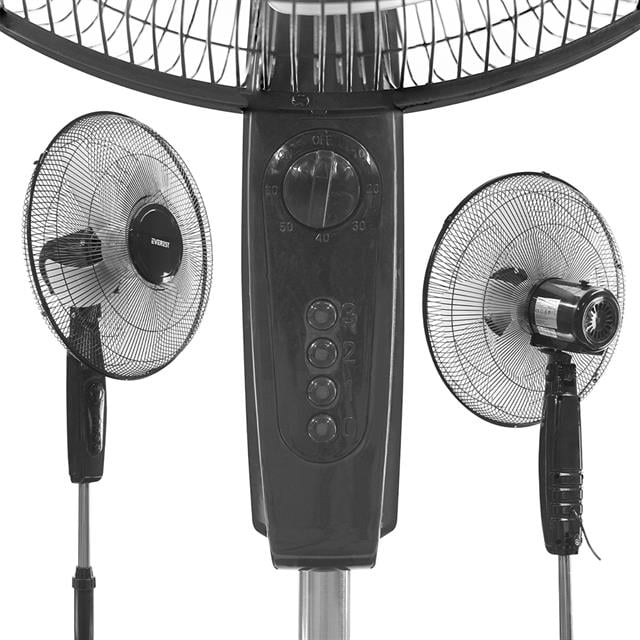FAN11 Cool Air 16&apos;&apos; 45 Watt 5 Pervaneli 3 Kademe 1200RPM Zaman Ayarlı Vantilatör Siyah (5271)