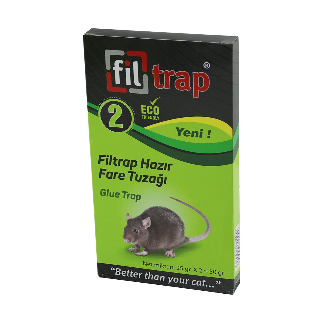 FİLTRAP  2PCS  HAZIR FARE TUZAK  PLASTİK LEVHA=YAPIŞKANLI   11 X19.8CM   2 X 25GR (5271)
