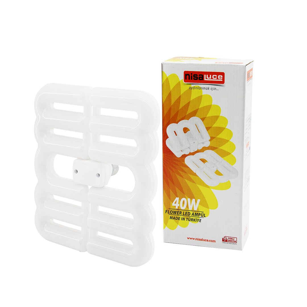 FLOWER KATLANIR - 4B ŞEKİL 21X23.5CM 40W - E27 BEYAZ LED LAMBA AMPUL 3600 LÜMEN - 6500K (5271)