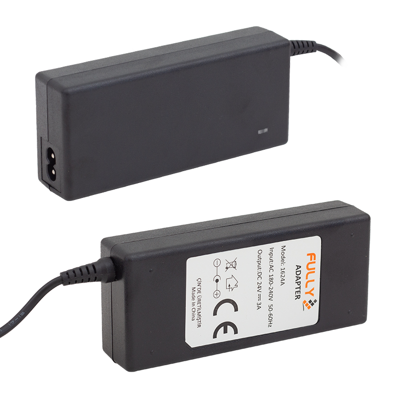 FULLY O-1624A 24 VOLT - 3 AMPER PLASTİK KASA MASAÜSTÜ ADAPTÖR 5.5*2.5 UÇ (5271)