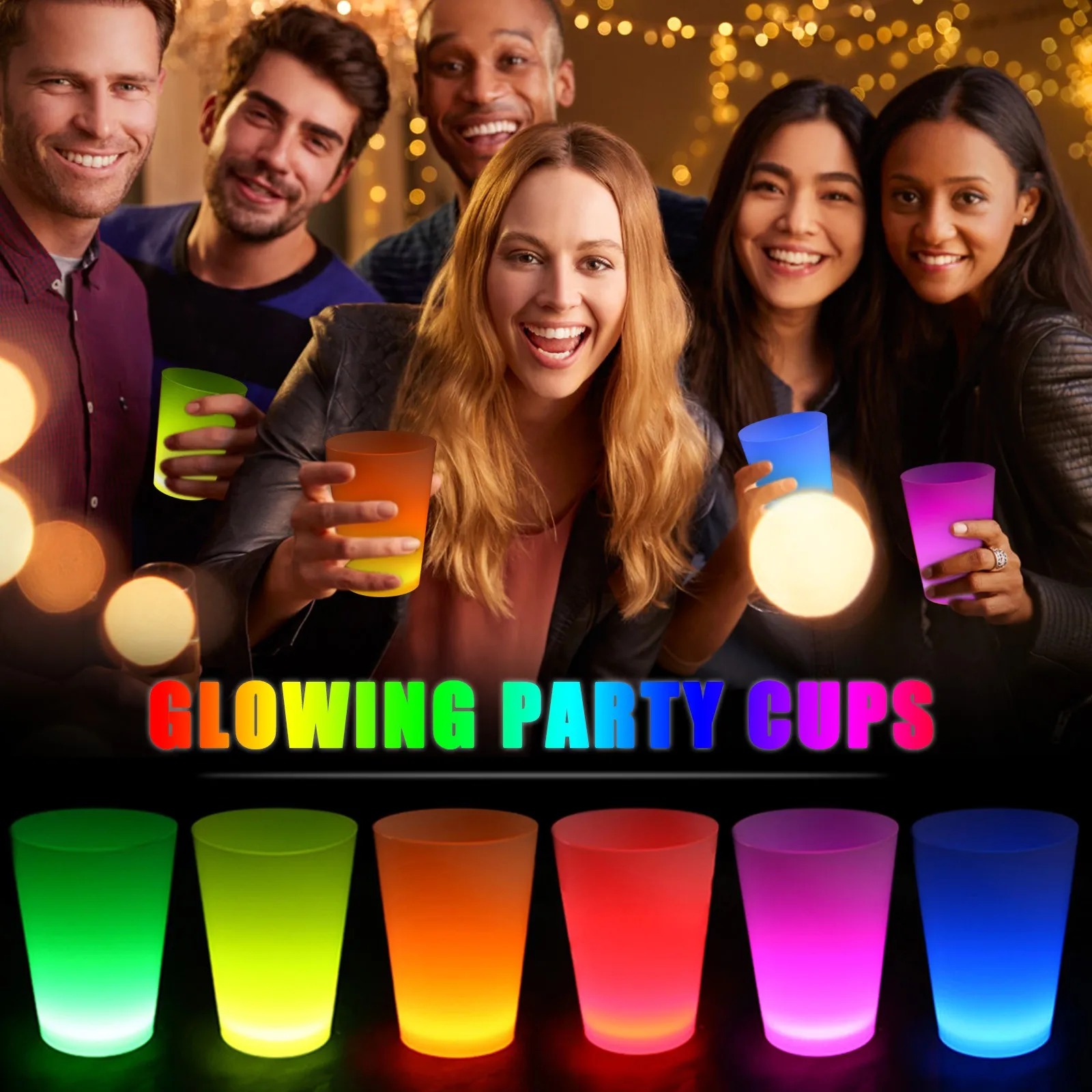 Glow Partisi Bardakları 6 Renk 6 Adet 1.5 oz 4.5 x 6.5 cm (5271)