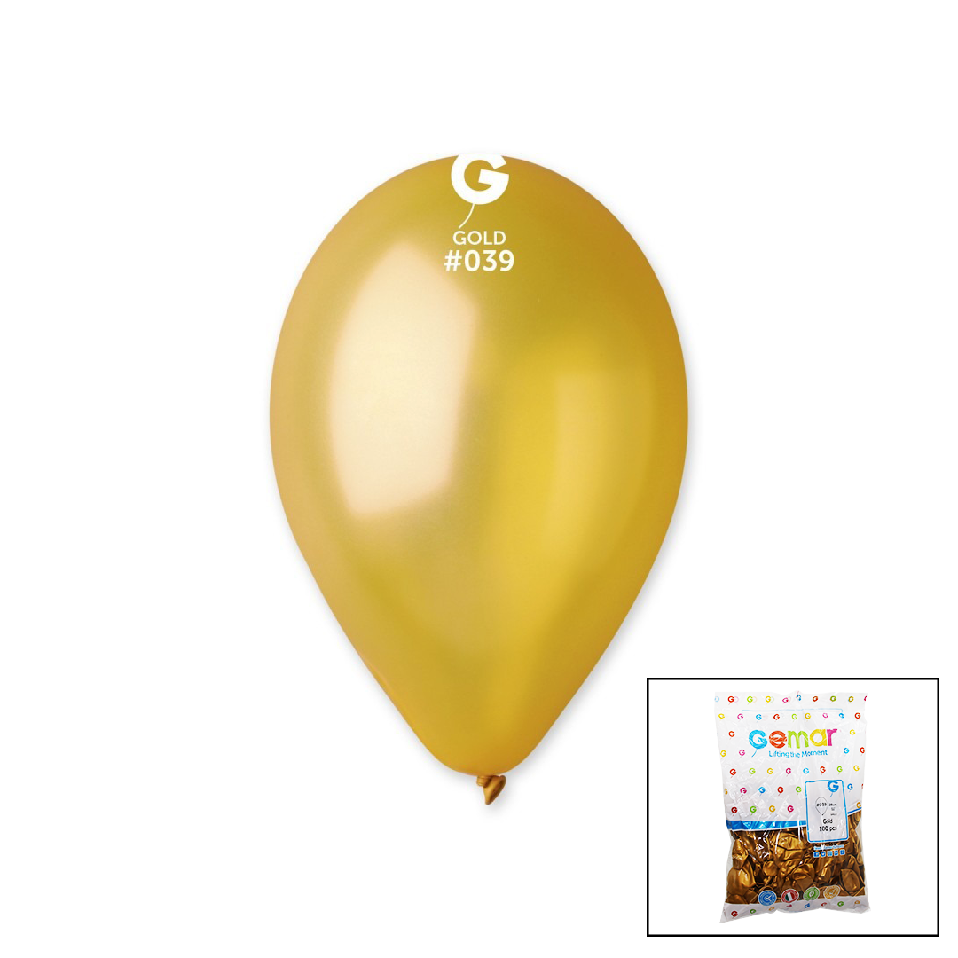 GM-110-39 METALİK - ALTIN BALON 11&apos;&apos; - 28CM - 100 PARÇA (5271)