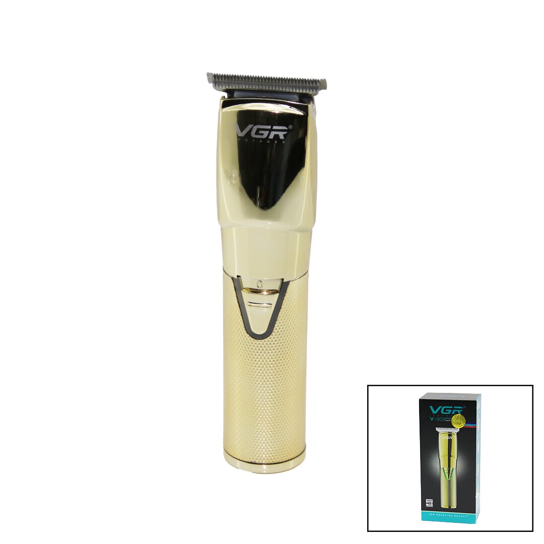 GOLD KROM KAPLAMA GÖVDE  SAÇ - SAKAL KESME TRAŞ MAKİNESİ  USB ŞARJLI V-903 (5271)