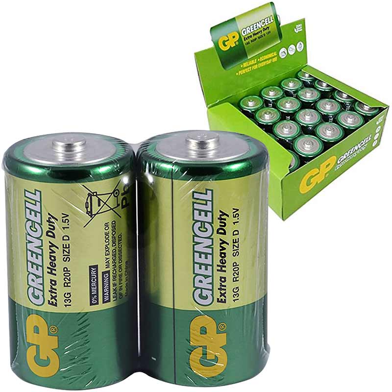 GP 13G 2S2 GREENCELL R20 BÜYÜK D BOY PİL (20 Lİ PAKET) (5271)