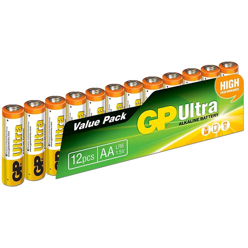 GP 15AU-12Lİ PAKET ALKALİN AA KALEM PİL (12Lİ FİYAT) (5271)
