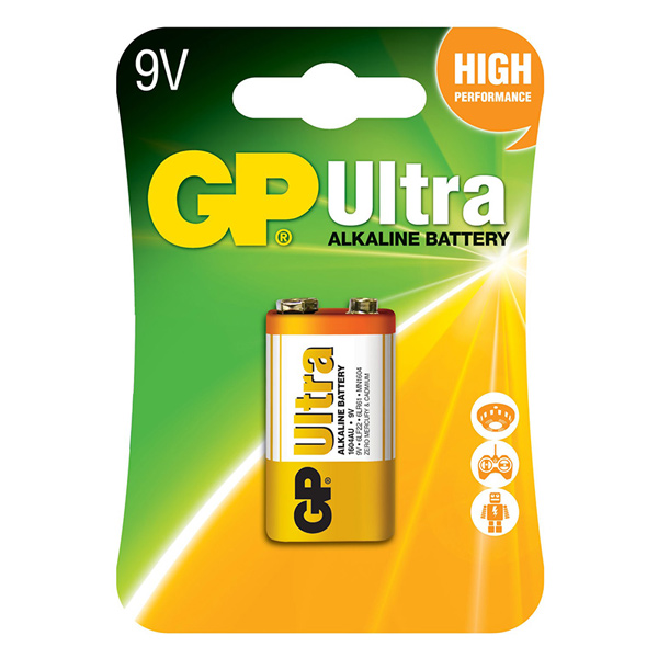 GP 1604AU-5TR1 ULTRA ALKALIN 9 VOLT TEKLİ PİL (6LF22/6LR61/6LP3146/MN1604) (5271)