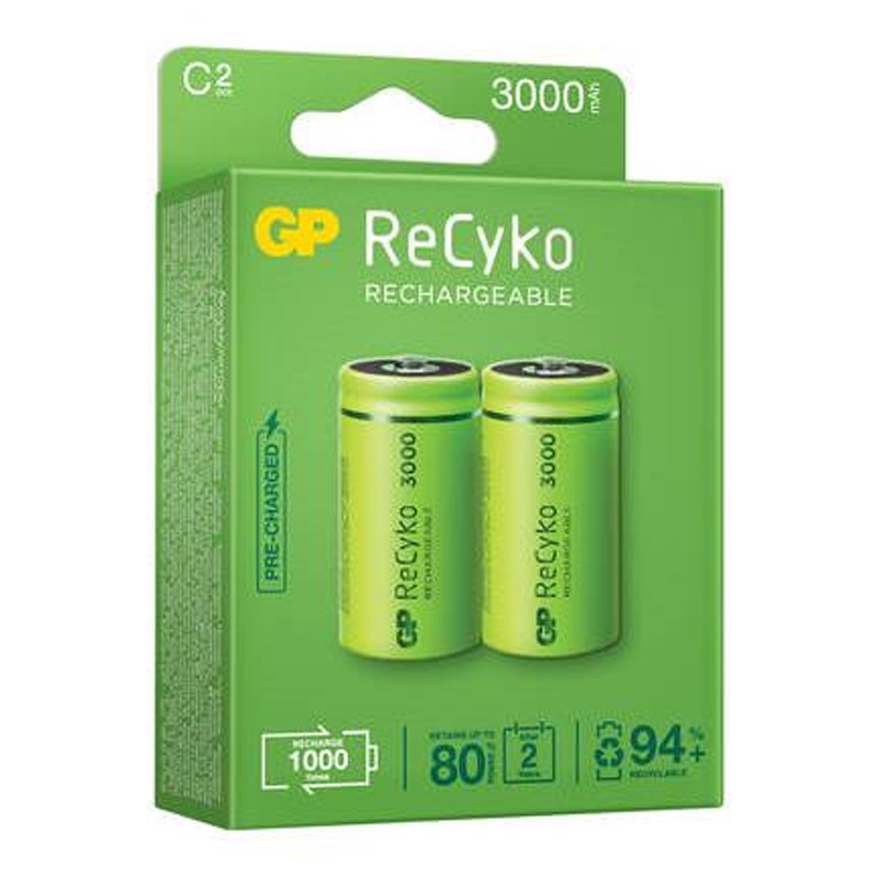 GP 3000 MA NI-MH 1.2V ORTA C BOY ŞARJLI PİL 2LI PAKET (5271)