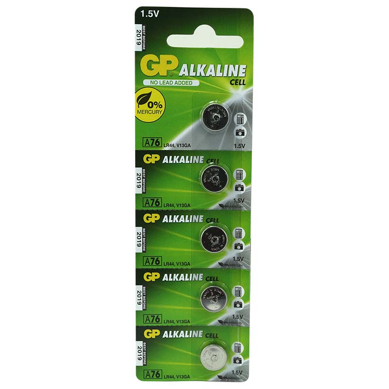 GP A76 LR44 KARTELA 5Lİ PAKET AG-13 PİL (5271)