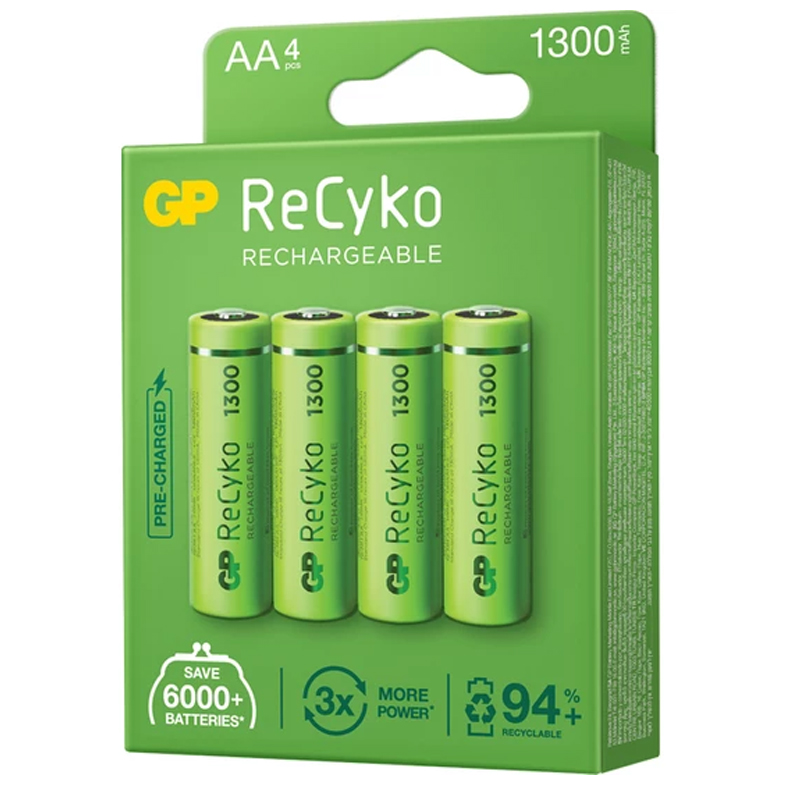 GP RECYKO 1300 NI-MH R6 ŞARJLI AA 4LÜ KALEM PİL (5271)
