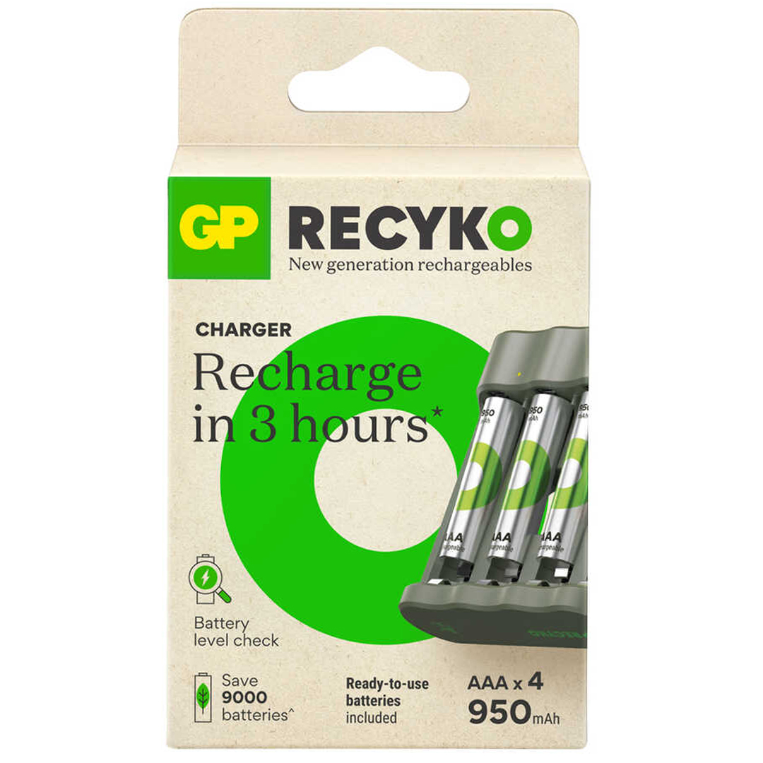 GP RECYKO B441 4 X 950 MAH R03 AAA PİLLİ ŞARJ CİHAZI (GP-B441/100HCER21-2GTLB4) (5271)