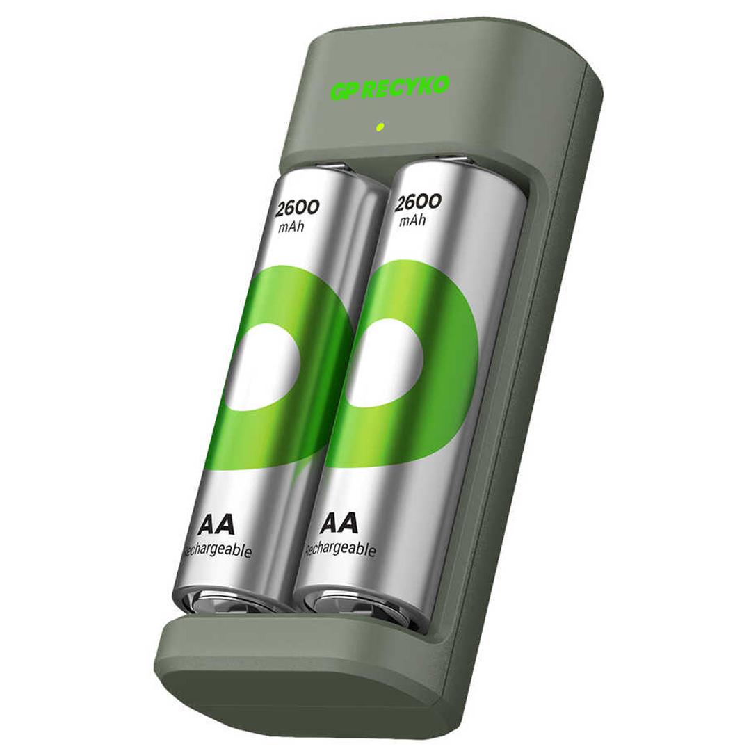GP RECYKO E221 2 X 2600 MAH R6 AA PİLLİ PİL ŞARJ CİHAZI (GP-E221/270AHCER21-2GTLB2) (5271)
