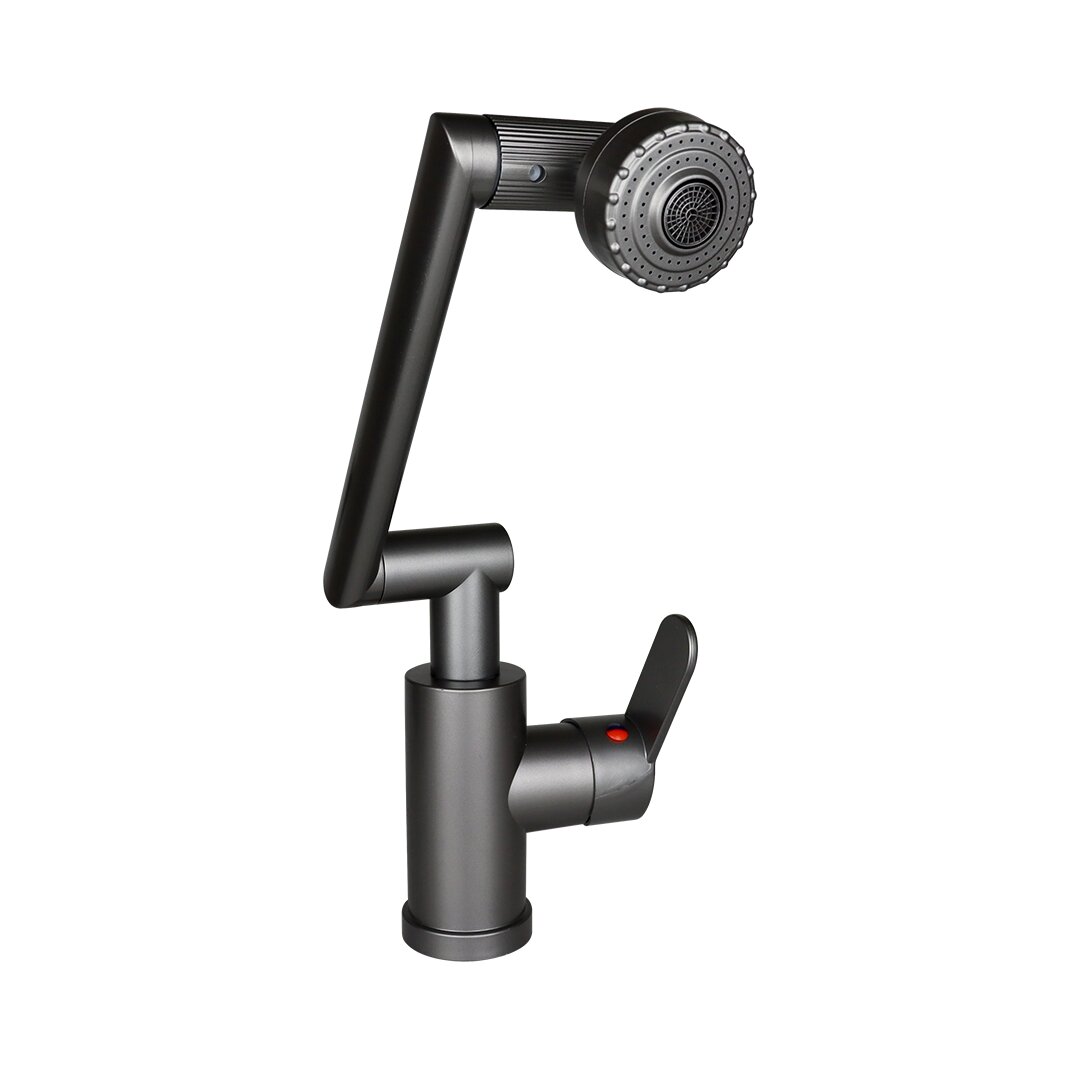 GRİ - 1080 DERECE DÖNEBİLEN ÇOK FONKSİYONLU MUSLUK BATARYA KTX-3308 (5271)