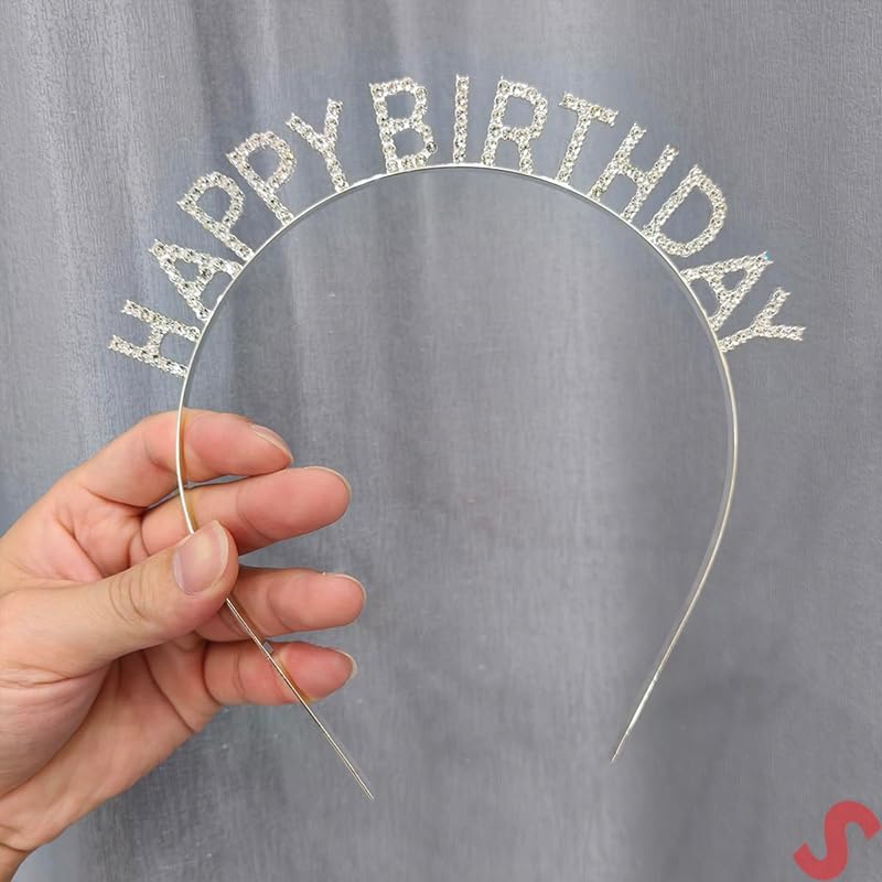 Gümüş Kristal Taşlı Happy Birthday Doğum Günü Tacı İthal Ürün A Kalite 17x16 cm (5271) Gümüş Kristal Taşlı Happy Birthday Doğum Günü Tacı İthal Ürün A Kalite 17x16 cm (5271)