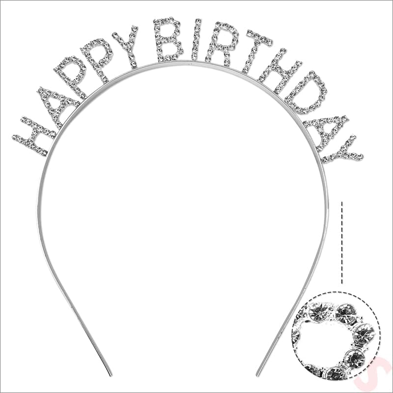 Gümüş Kristal Taşlı Happy Birthday Doğum Günü Tacı İthal Ürün A Kalite 17x16 cm (5271) Gümüş Kristal Taşlı Happy Birthday Doğum Günü Tacı İthal Ürün A Kalite 17x16 cm (5271)
