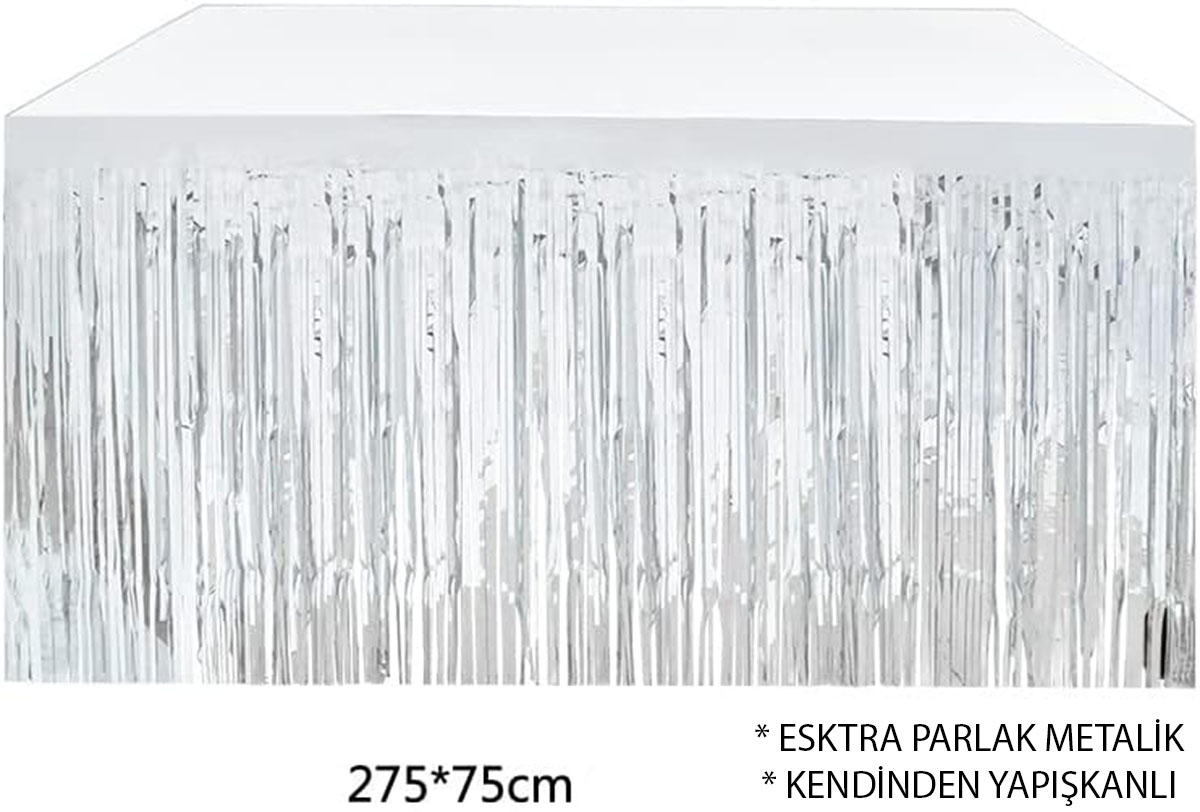 Gümüş Metalize Masa Eteği 275x75 cm – Kendinden Yapışkanlı (5271) Gümüş Metalize Masa Eteği 275x75 cm – Kendinden Yapışkanlı (5271)