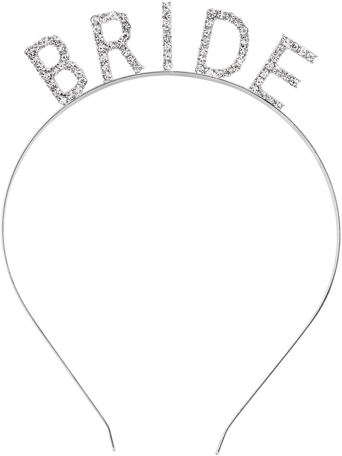 Gümüş Renk Bekarlığa Veda Kristal Taş Bride Tacı İthal 16x10 cm (5271)