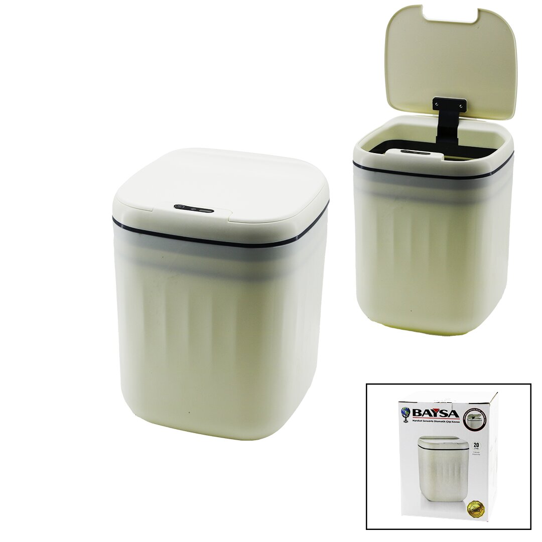 HAREKET SENSÖRLÜ=OTOMATİK AÇ-KAPA KAPAK - PİLLİ PLASTİK ÇÖP KOVASI 20LT (5271)