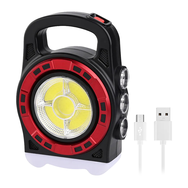 HB-6678C COB LEDLİ 20 WATT 3 KADEMELİ ŞARJ EDİLEBİLİR USB ÇIKIŞLI SOLAR LAMBA (5271)