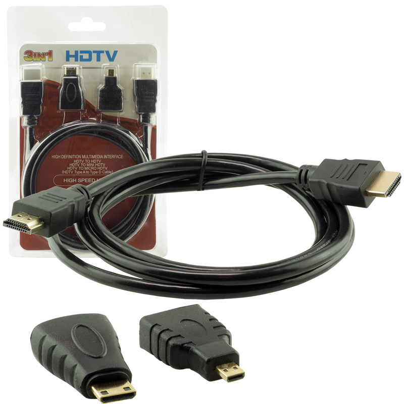 HDMI KABLO 1.5 METRE 3LÜ SET  (MICRO HDMI HDMI*MİNİ HDMI HDMI) (5271)