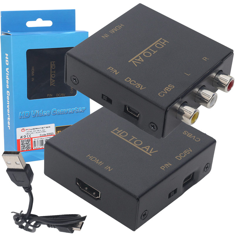 HDMI TO RCA AV ÇEVİRİCİ ADAPTÖR METAL KASA (5271)
