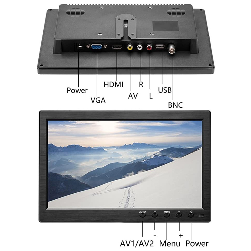 HDMI-VGA-BNC-USB GİRİŞLİ 12 VOLT ÇIKIŞLI 10.1  LCD MONİTÖR (5271)