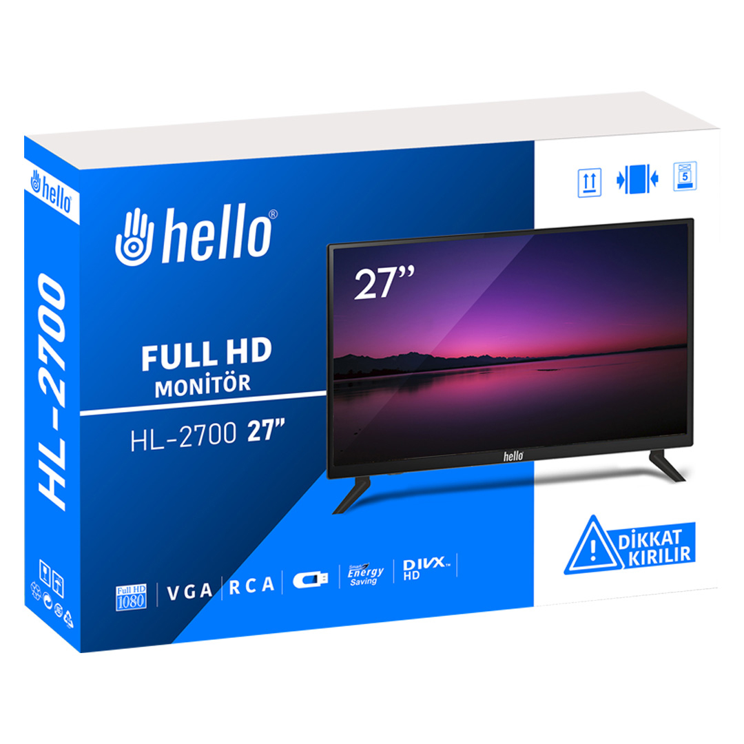 HELLO HL-2700 27 AUDIO IN-RCA-VGA-HDMI-USB 12 VOLT ADAPTÖRLÜ FULL HD LED MONİTÖR (5271) HELLO HL-2700 27 AUDIO IN-RCA-VGA-HDMI-USB 12 VOLT ADAPTÖRLÜ FULL HD LED MONİTÖR (5271)