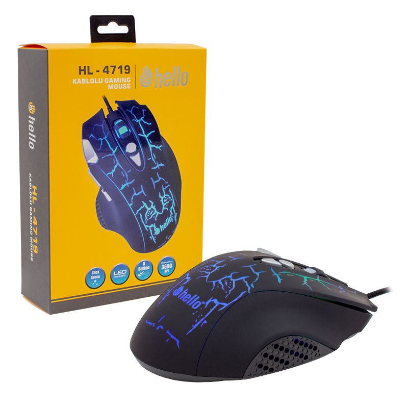 HELLO HL-4719 KABLOLU OYUNCU GAMING MOUSE (5271) HELLO HL-4719 KABLOLU OYUNCU GAMING MOUSE (5271)