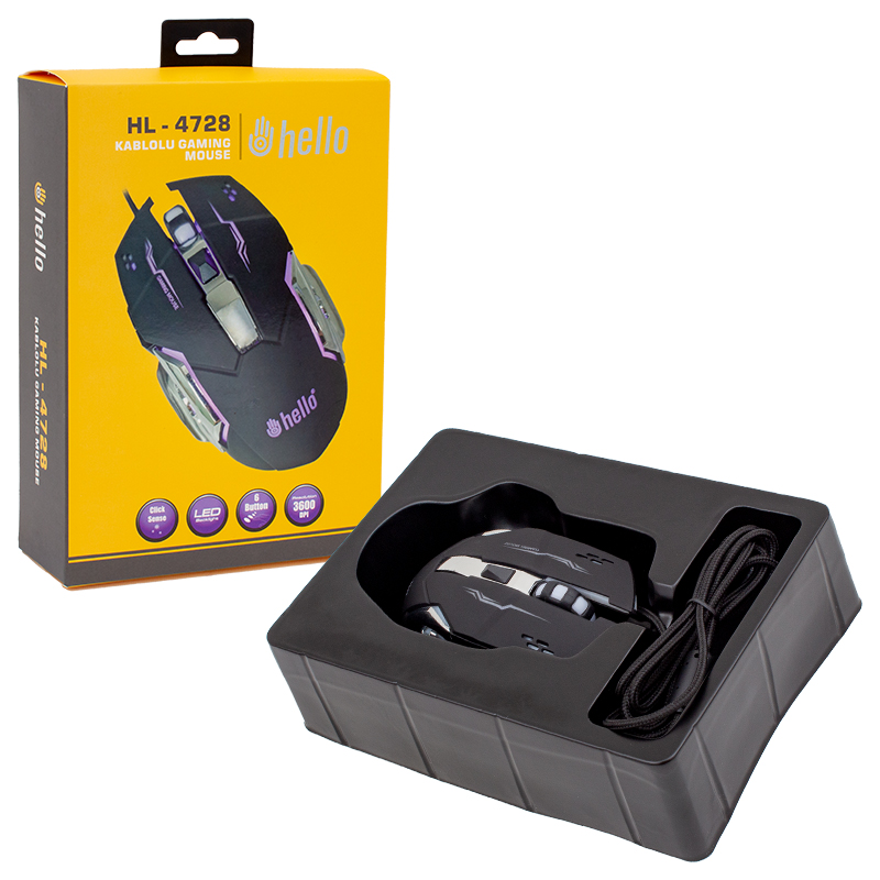 HELLO HL-4728 KABLOLU OYUNCU GAMING MOUSE (5271) HELLO HL-4728 KABLOLU OYUNCU GAMING MOUSE (5271)