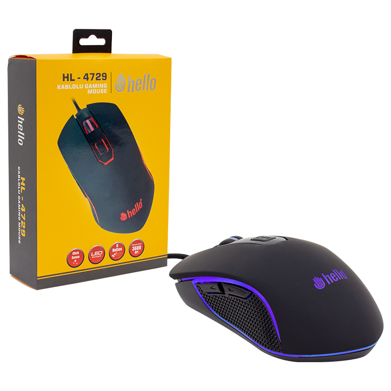 HELLO HL-4729 KABLOLU OYUNCU GAMING MOUSE (5271) HELLO HL-4729 KABLOLU OYUNCU GAMING MOUSE (5271)