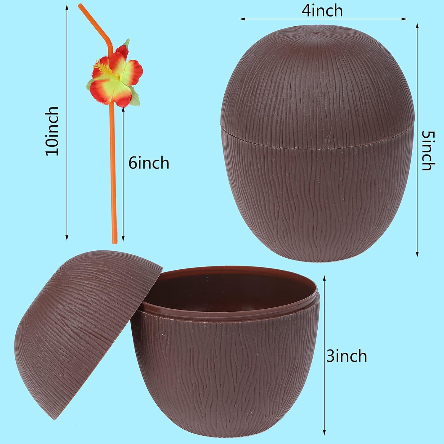 Hindistan Cevizi Hawaii Luau Aloha Pipetli İçecek Kabı Bardak 10x13 cm 1 Adet (5271) Hindistan Cevizi Hawaii Luau Aloha Pipetli İçecek Kabı Bardak 10x13 cm 1 Adet (5271)