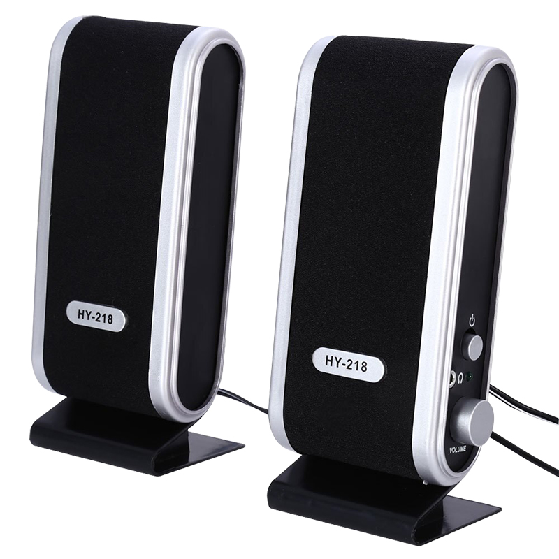 HY-218 İNCE TASARIM USB 2.0 SİYAH 1+1 USB HOPARLÖR (5271)
